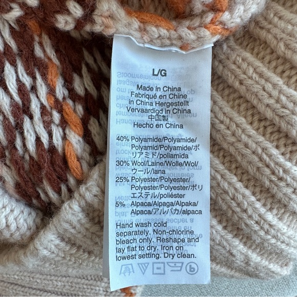 Madewell Fair Isle Mock Neck Soft Alpaca Blend Sweater Women’s Large - Picture 6 of 6